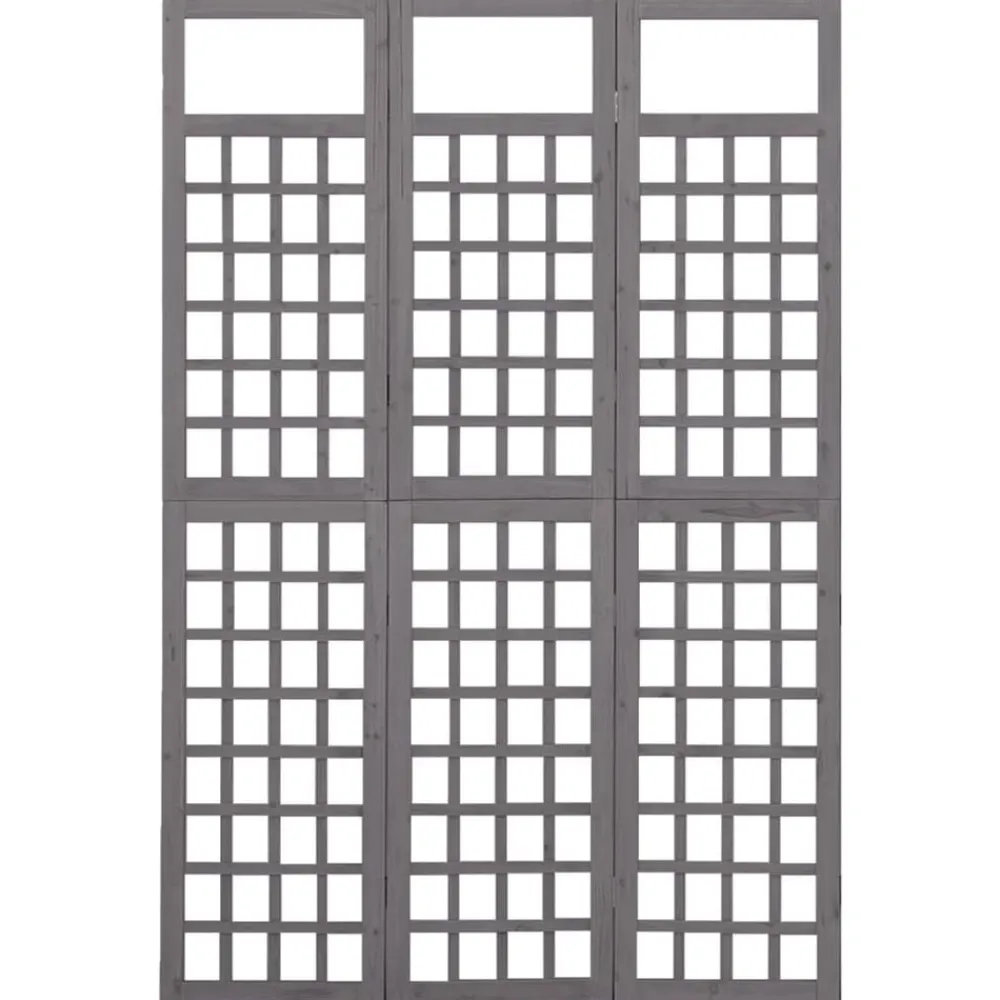 vidaXL Divisores De Ambientes-Biombo/Enrejado de 3 paneles madera de abeto 121x180 cm