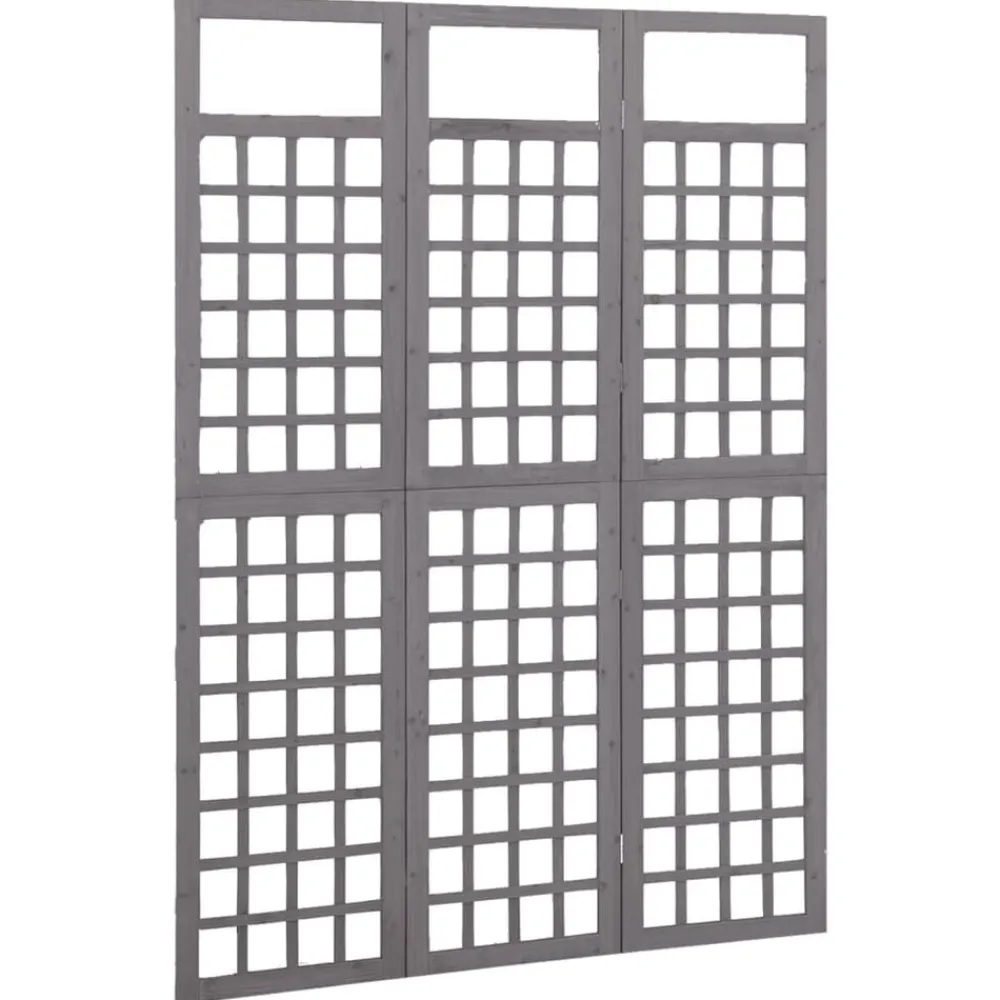 vidaXL Divisores De Ambientes-Biombo/Enrejado de 3 paneles madera de abeto 121x180 cm