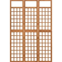 vidaXL Biombo/Enrejado de 3 paneles madera maciza abeto 121x180,5 cm Marr&oacute;n Hot