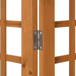 vidaXL Biombo/Enrejado de 3 paneles madera maciza abeto 121x180,5 cm Marr&oacute;n Hot