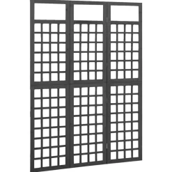 vidaXL Biombo/Enrejado de 3 paneles madera de abeto 121x180 cm Negro Discount