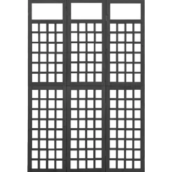 vidaXL Biombo/Enrejado de 3 paneles madera de abeto 121x180 cm Negro Discount
