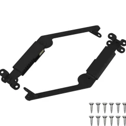 vidaXL Accesorios De Bricolaje-Bisagra de soporte para tapa 2 pcs Negro 192 x 32 x 50 mm Acero