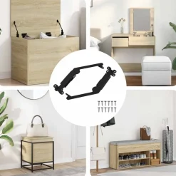 vidaXL Accesorios De Bricolaje-Bisagra de soporte para tapa 2 pcs Negro 192 x 32 x 50 mm Acero