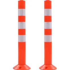 vidaXL Avisos-Bolardos de control de tráfico plástico 75 cm 2 unidades
