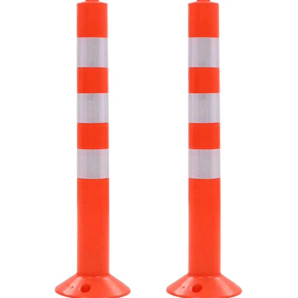 vidaXL Avisos-Bolardos de control de tráfico plástico 75 cm 2 unidades