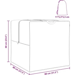vidaXL Accesorios Para Muebles De Jardín-Bolsa de Almacenamiento Exterior 80 x 80 x 60 cm
