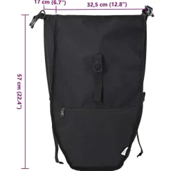 vidaXL Bolsa de bicicleta 32,5 x 17 x 57 cm Poliéster Negro Sale