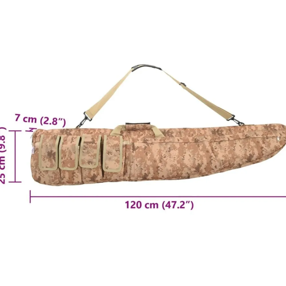 vidaXL Bolsa para rifle con correa de hombro tela oxford 120 cm Marrón Sale