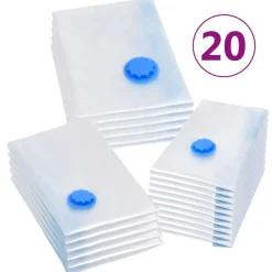 vidaXL Productos Del Hogar-Bolsas de almacenaje al vacío de ropa y viaje 3 tamaños 20 pzas