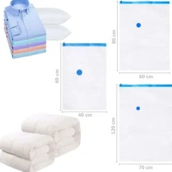 vidaXL Productos Del Hogar-Bolsas de almacenaje al vacío de ropa y viaje 3 tamaños 20 pzas