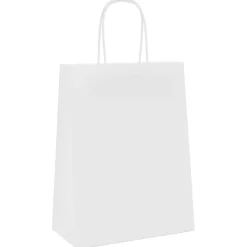 vidaXL Bolsas de papel con asas 50 uds blanca 21x11x28 cm Blanco New