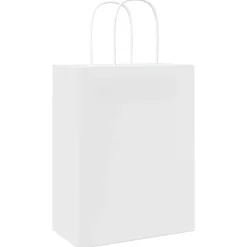 vidaXL Bolsas de papel con asas 50 uds blanca 21x11x28 cm Blanco New