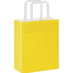 vidaXL Arte Y Ocio-Bolsas de papel con asas 50 uds amarillas 18x8x22 cm