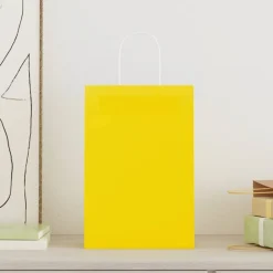 vidaXL Bolsas de papel con asas 50 uds amarillas 21x11x31 cm Amarillo Outlet