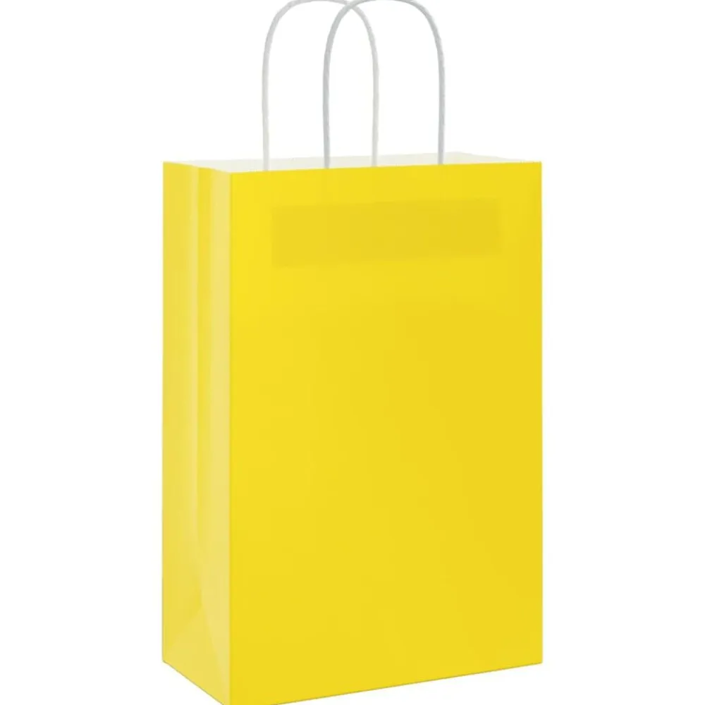 vidaXL Bolsas de papel con asas 50 uds amarillas 21x11x31 cm Amarillo Outlet