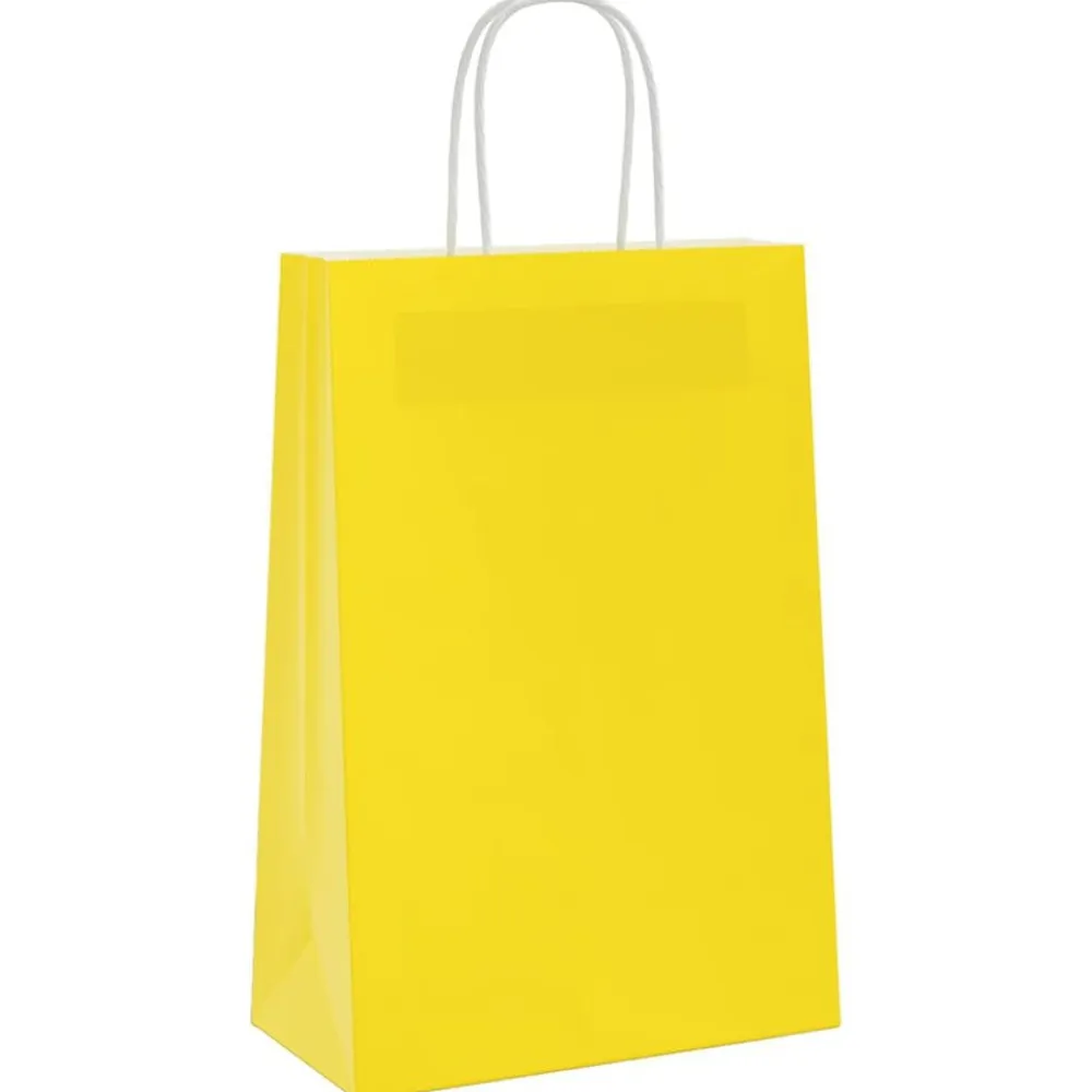 vidaXL Bolsas de papel con asas 50 uds amarillas 21x11x31 cm Amarillo Outlet