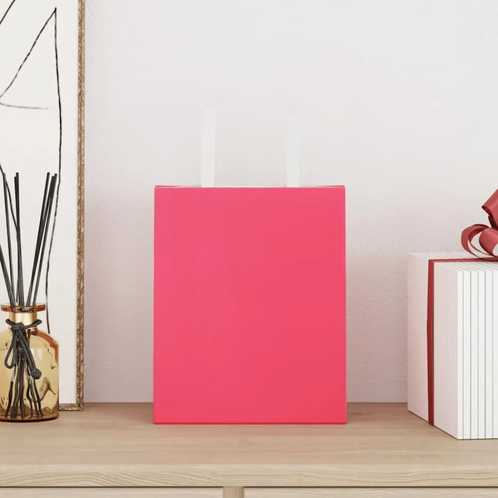 vidaXL Arte Y Ocio-Bolsas de papel con asas 50 uds 18x8x22 cm