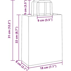 vidaXL Arte Y Ocio-Bolsas de papel con asas 50 uds 18x8x22 cm