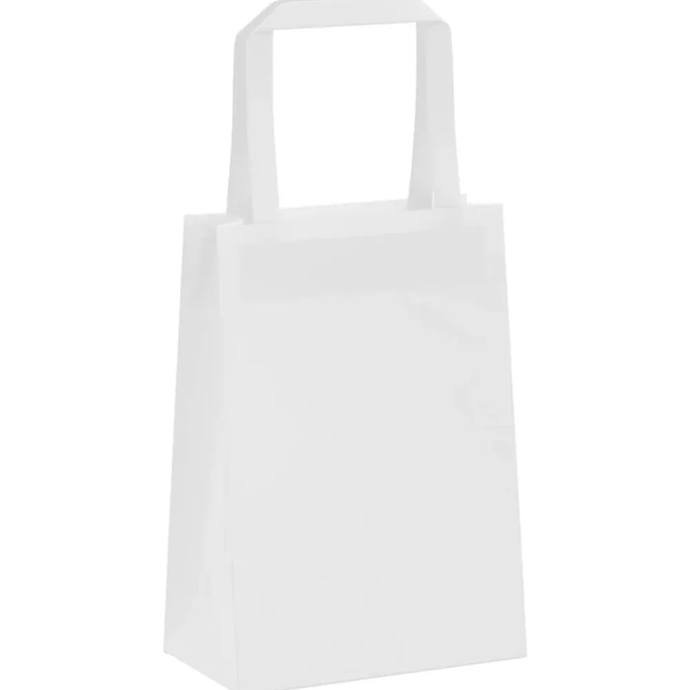 vidaXL Arte Y Ocio-Bolsas de papel con asas 50 uds blanca 15x8x21 cm