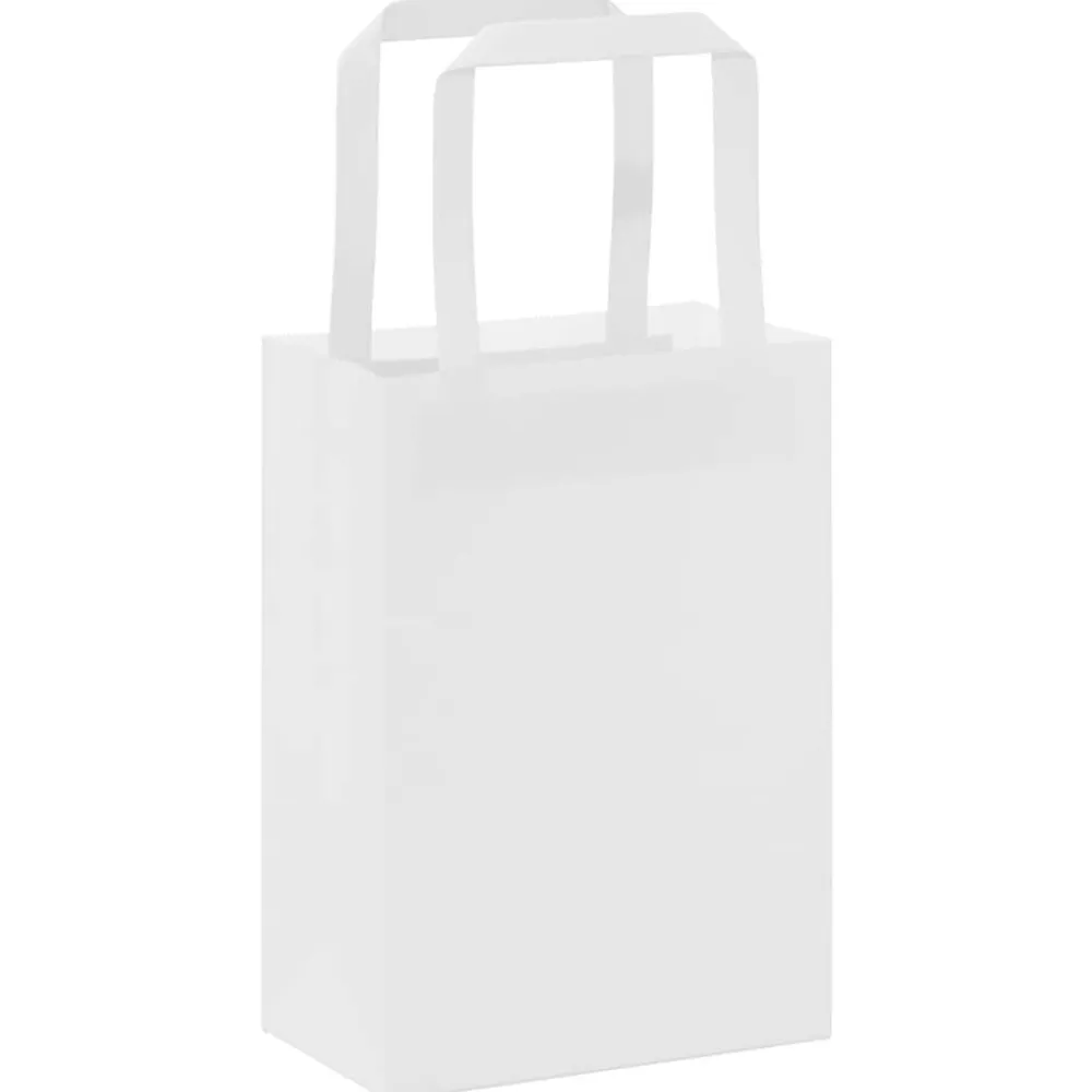 vidaXL Arte Y Ocio-Bolsas de papel con asas 50 uds blanca 15x8x21 cm