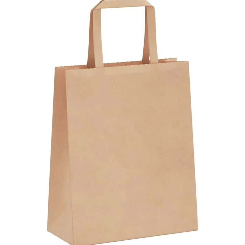 vidaXL Arte Y Ocio-Bolsas de papel con asas 50 uds marrón 18x8x22 cm