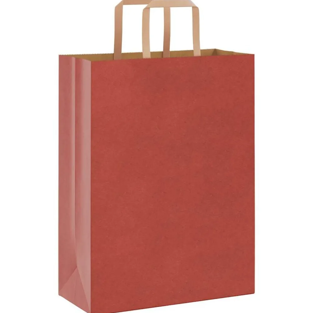 vidaXL Arte Y Ocio-Bolsas de papel con asas 250 uds 26x12x35 cm
