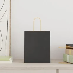 vidaXL Bolsas de papel con asas 250 uds negra 18x8x22 cm Negro Best