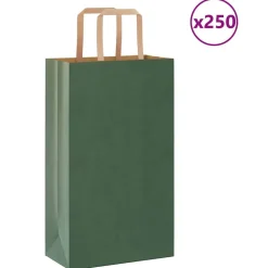 vidaXL Arte Y Ocio-Bolsas de papel con asas 250 uds 21x11x36 cm