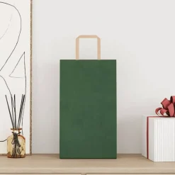 vidaXL Arte Y Ocio-Bolsas de papel con asas 250 uds 21x11x36 cm