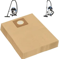 vidaXL Accesorios Para Electrodomésticos-Bolsas de papel para aspirador en seco y húmedo 10 uds marrón