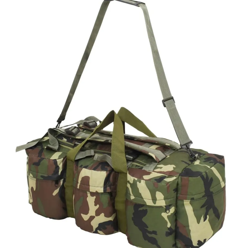vidaXL Bolso de lona estilo militar 3-en-1 45 L Camuflaje Online
