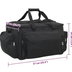 vidaXL Bolso de pesca impermeable tela Oxford Negro Sale