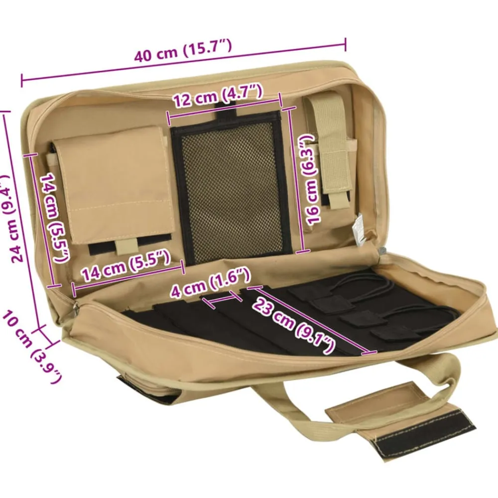 vidaXL Adultos-Bolso de pistola tela oxford caqui 40x24x10 cm