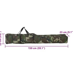 vidaXL Bolso para caña de pescar tela oxford verde 150 cm Camuflaje Sale