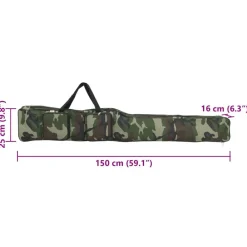 vidaXL Actividades Al Aire Libre-Bolso para caña de pescar tela oxford verde 150 cm