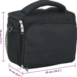 vidaXL Cámaras Y Objetivos-Bolso para cámara con funda impermeable tela oxford negra