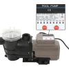 vidaXL Piscina Y Spa-Bomba de piscina con temporizador negra 0,25 HP 8000 L/h