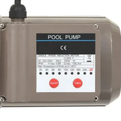 vidaXL Piscina Y Spa-Bomba de piscina con temporizador negra 0,25 HP 8000 L/h