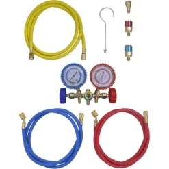 vidaXL Accesorios Para Electrodomésticos-Bomba de vacío una etapa con manómetro colector bidireccional
