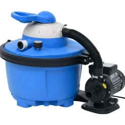 vidaXL Piscina Y Spa-Bomba filtro arena azul y negra 385x620x432 mm 200 W 25 L