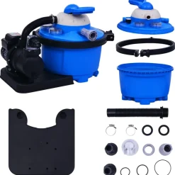 vidaXL Piscina Y Spa-Bomba filtro de arena con temporizador 450 W 25 L