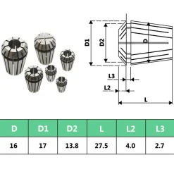 vidaXL Boquilla de sujeción ER16 10 pzas Set herramientas de torneado Discount