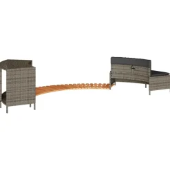 vidaXL Piscina Y Spa-Borde bañera hidromasaje madera acacia y ratán sintético