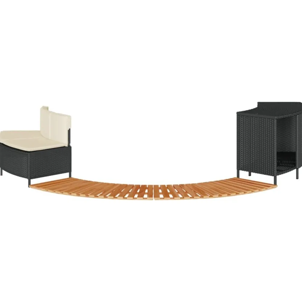 vidaXL Piscina Y Spa-Borde bañera hidromasaje madera acacia y ratán sintético