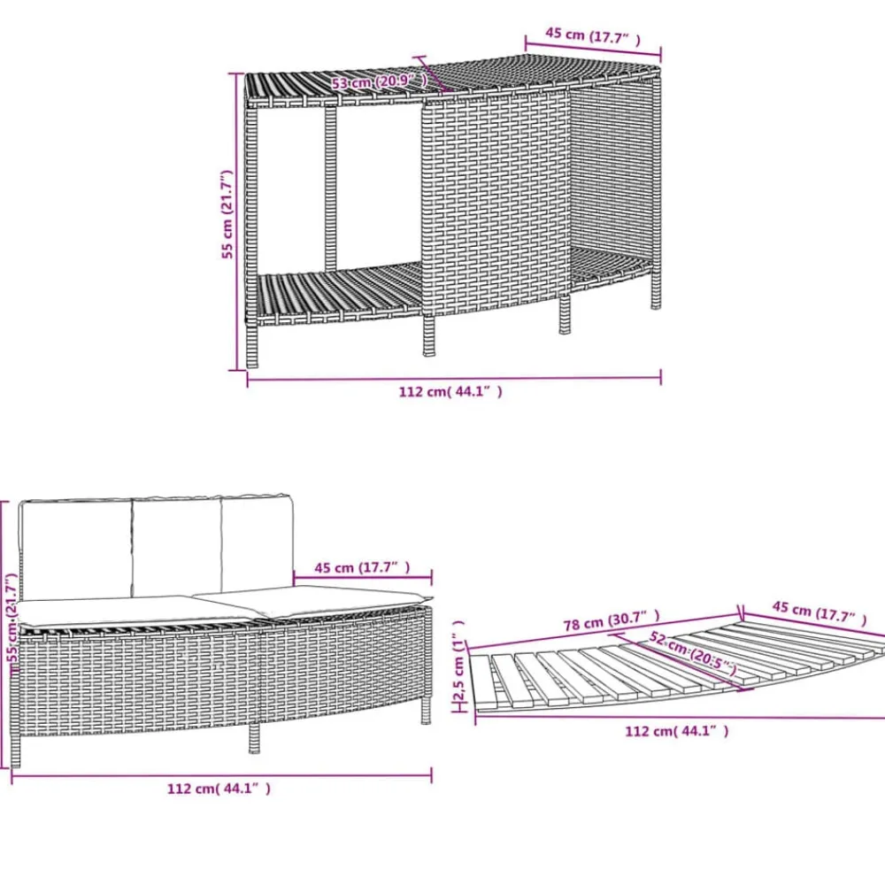 vidaXL Piscina Y Spa-Borde bañera hidromasaje madera acacia y ratán sintético