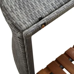 vidaXL Borde cuadrado bañera hidromasaje ratán PE 268x268x55 cm Gris