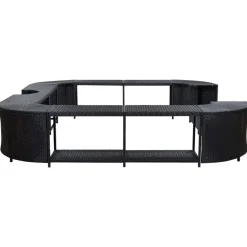 vidaXL Borde cuadrado bañera hidromasaje ratán PE 268x268x55 cm Negro Hot
