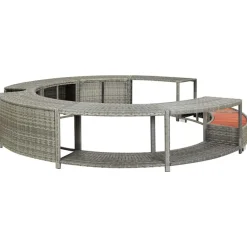 vidaXL Borde de bañera de hidromasaje ratán sintético Gris Best