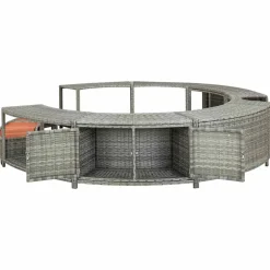 vidaXL Borde de bañera de hidromasaje ratán sintético Gris Best